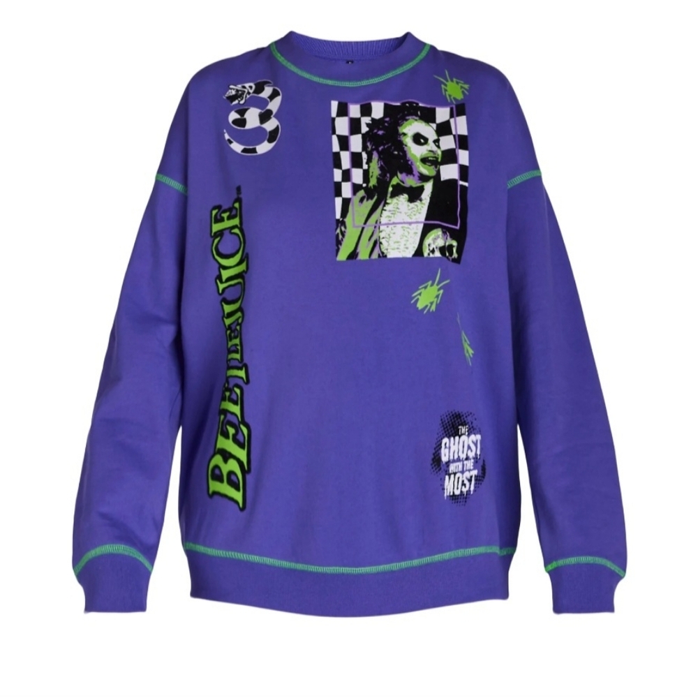 Beetlejuice purple crewneck graphic sweatshirt
